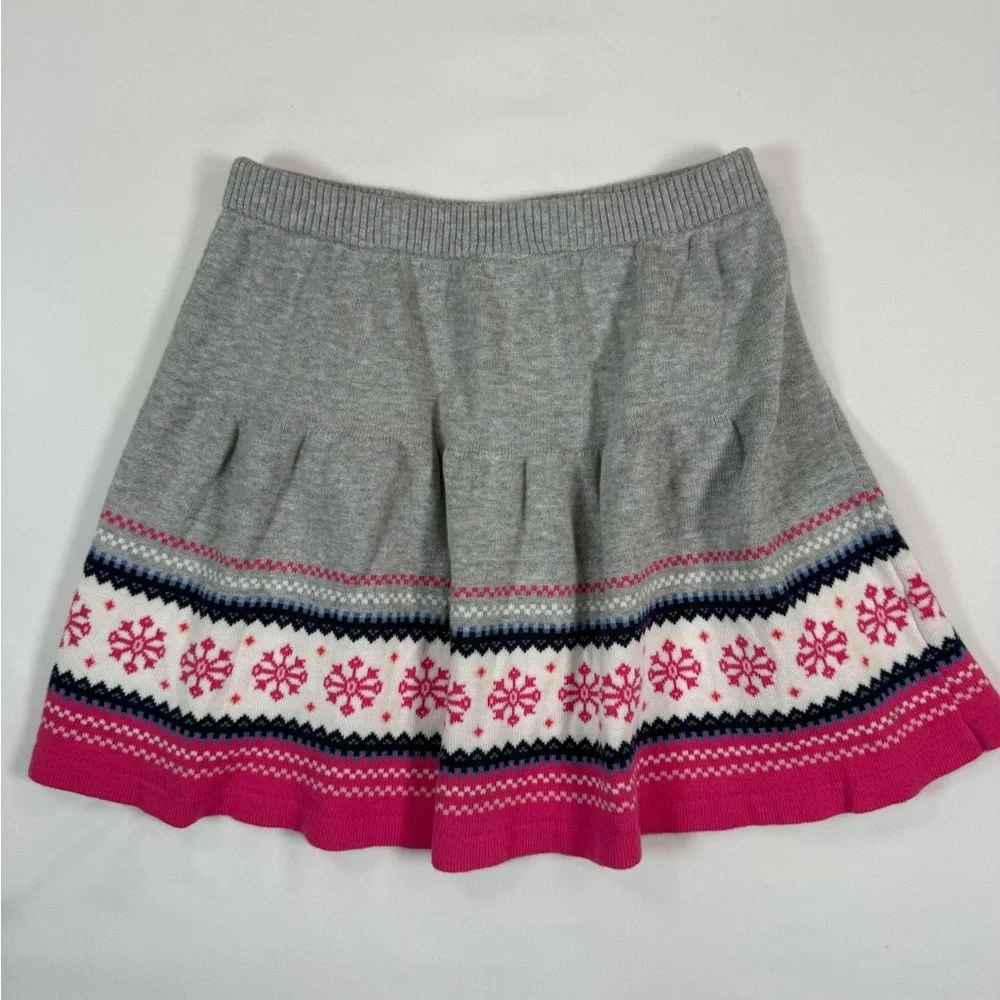 NWT GYMBOREE Girls’ Fair Isle Winter Grey Knit Snowflake Skater Skirt Size‎ 6